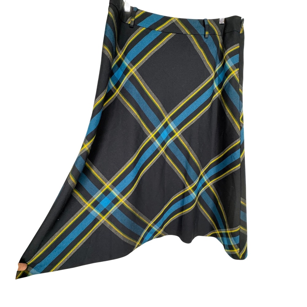 Vintage Bias Plaid A Line Midi Skirt Size 16 Lined Academia Ivy League Preppy